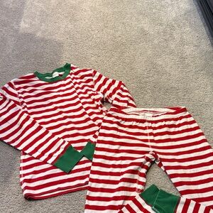 Hanna Andersson Red and Green Striped Pajama Set